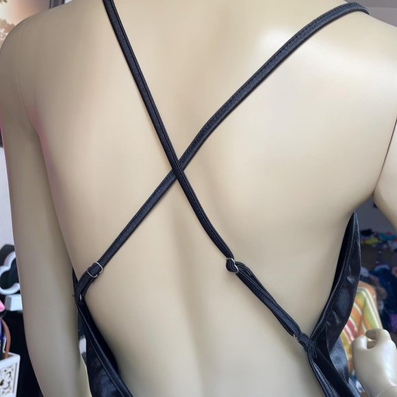 Junior XL Women Medium Sexy Little Black Mini Dress Backless - Picture 3 of 3